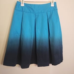 Express Blue Ombre Pleated Skirt